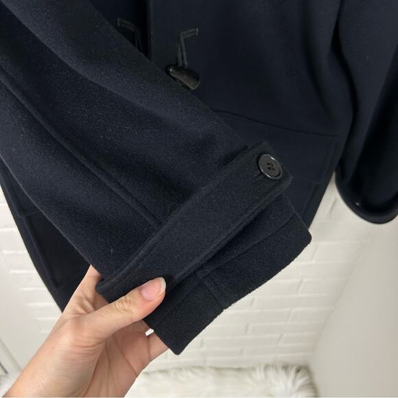 Lands’ End Navy 100% Wool Toggle Coat Size M 10-12 - Picture 8 of 16